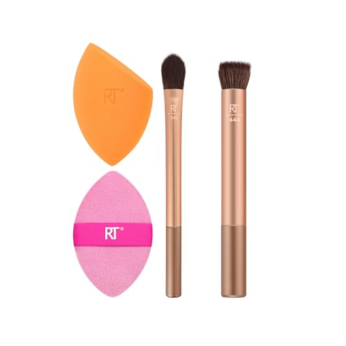 Real Techniques Brightening Concealer Makeup Brush + Eye Cream, Pink