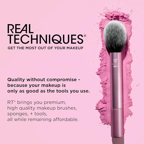 Real Techniques Brightening Concealer Makeup Brush + Eye Cream, Pink