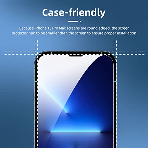 NEW'C 3 Pack Designed for iPhone 16, iPhone 15, iPhone 15 Pro (6.1 inches) Screen Protector Tempered Glass,Case Friendly Ultra Resistant