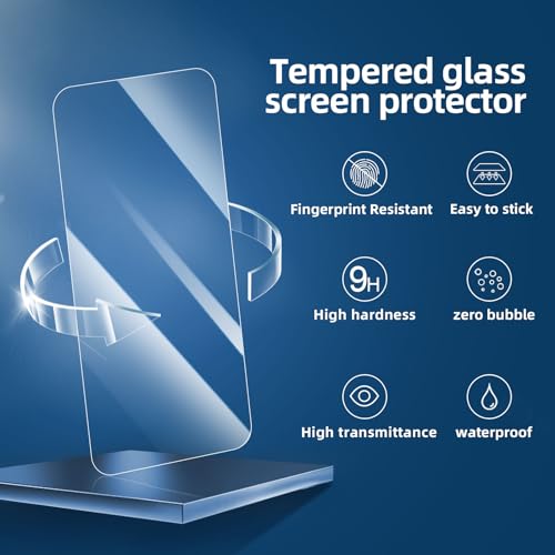 NEW'C 3 Pack Designed for iPhone 16, iPhone 15, iPhone 15 Pro (6.1 inches) Screen Protector Tempered Glass,Case Friendly Ultra Resistant