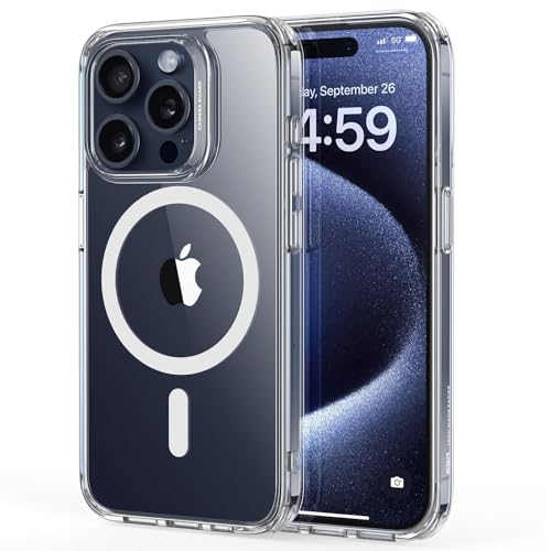 ESR for iPhone 16 Pro Max Case, Compatible with MagSafe, Shockproof Military-Grade Protection, Magnetic Phone Case for iPhone 16 Pro Max, Classic Hybrid Case (HaloLock), Clear