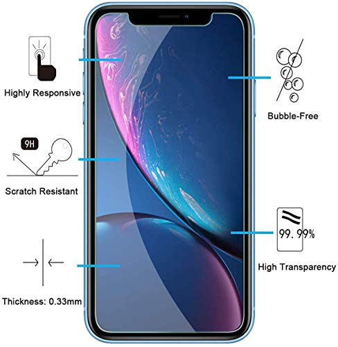 NEW'C 3 Pack Designed for iPhone 16, iPhone 15, iPhone 15 Pro (6.1 inches) Screen Protector Tempered Glass,Case Friendly Ultra Resistant