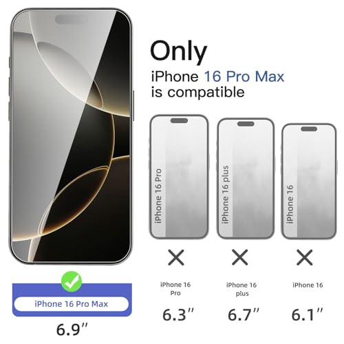 NEW'C 3 Pack Designed for iPhone 16, iPhone 15, iPhone 15 Pro (6.1 inches) Screen Protector Tempered Glass,Case Friendly Ultra Resistant