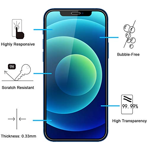 NEW'C 3 Pack Designed for iPhone 16, iPhone 15, iPhone 15 Pro (6.1 inches) Screen Protector Tempered Glass,Case Friendly Ultra Resistant