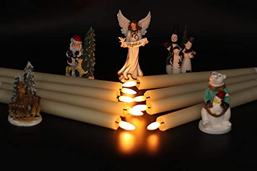 GenSwin Flameless Ivory Taper Candles Flickering with 10-Key Remote, Battery Operated Led Warm 3D Wick Light Window Candles Real Wax Pack of 6, Christmas Home Wedding Decor(0.78 X 9.64 Inch)