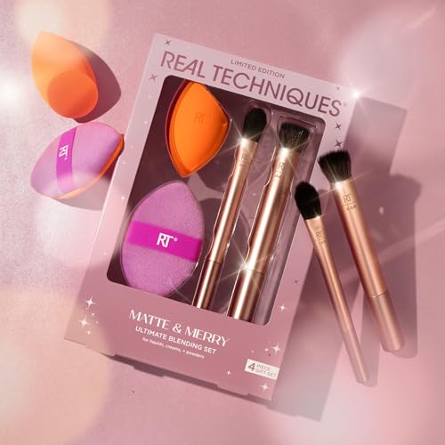 Real Techniques Brightening Concealer Makeup Brush + Eye Cream, Pink