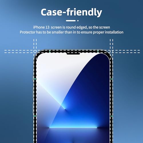 NEW'C 3 Pack Designed for iPhone 16, iPhone 15, iPhone 15 Pro (6.1 inches) Screen Protector Tempered Glass,Case Friendly Ultra Resistant