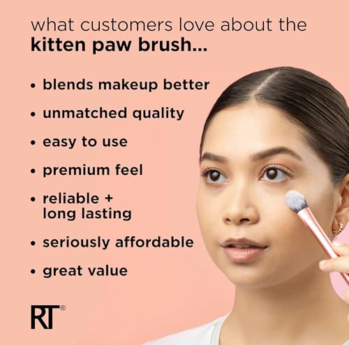 Real Techniques Brightening Concealer Makeup Brush + Eye Cream, Pink
