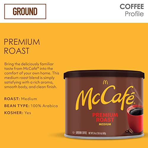 McCafe Premium Roast, Medium Roast Ground Coffee, 30 oz Canister