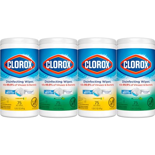 Clorox Disinfecting Wipes Value Pack, Household Essentials, 75 Count, Pack of 3 (Package May Vary)