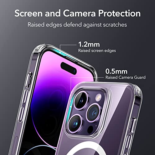 ESR for iPhone 16 Pro Max Case, Compatible with MagSafe, Shockproof Military-Grade Protection, Magnetic Phone Case for iPhone 16 Pro Max, Classic Hybrid Case (HaloLock), Clear