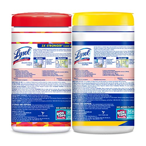 Lysol Disinfectant Wipes, Multi-Surface Antibacterial Cleaning Wipes, For Disinfecting and Cleaning, Lemon and Lime Blossom, 80 Count (Pack of 3)