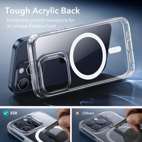 ESR for iPhone 16 Pro Max Case, Compatible with MagSafe, Shockproof Military-Grade Protection, Magnetic Phone Case for iPhone 16 Pro Max, Classic Hybrid Case (HaloLock), Clear