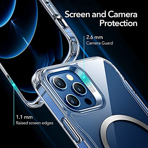 ESR for iPhone 16 Pro Max Case, Compatible with MagSafe, Shockproof Military-Grade Protection, Magnetic Phone Case for iPhone 16 Pro Max, Classic Hybrid Case (HaloLock), Clear