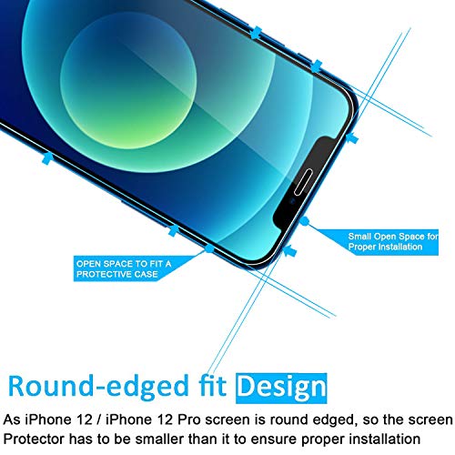 NEW'C 3 Pack Designed for iPhone 16, iPhone 15, iPhone 15 Pro (6.1 inches) Screen Protector Tempered Glass,Case Friendly Ultra Resistant