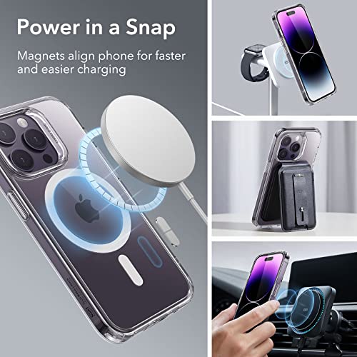 ESR for iPhone 16 Pro Max Case, Compatible with MagSafe, Shockproof Military-Grade Protection, Magnetic Phone Case for iPhone 16 Pro Max, Classic Hybrid Case (HaloLock), Clear