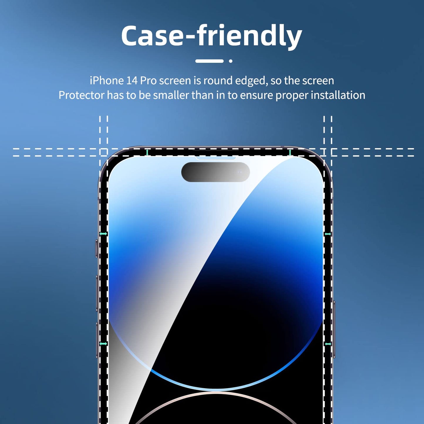 NEW'C 3 Pack Designed for iPhone 16, iPhone 15, iPhone 15 Pro (6.1 inches) Screen Protector Tempered Glass,Case Friendly Ultra Resistant