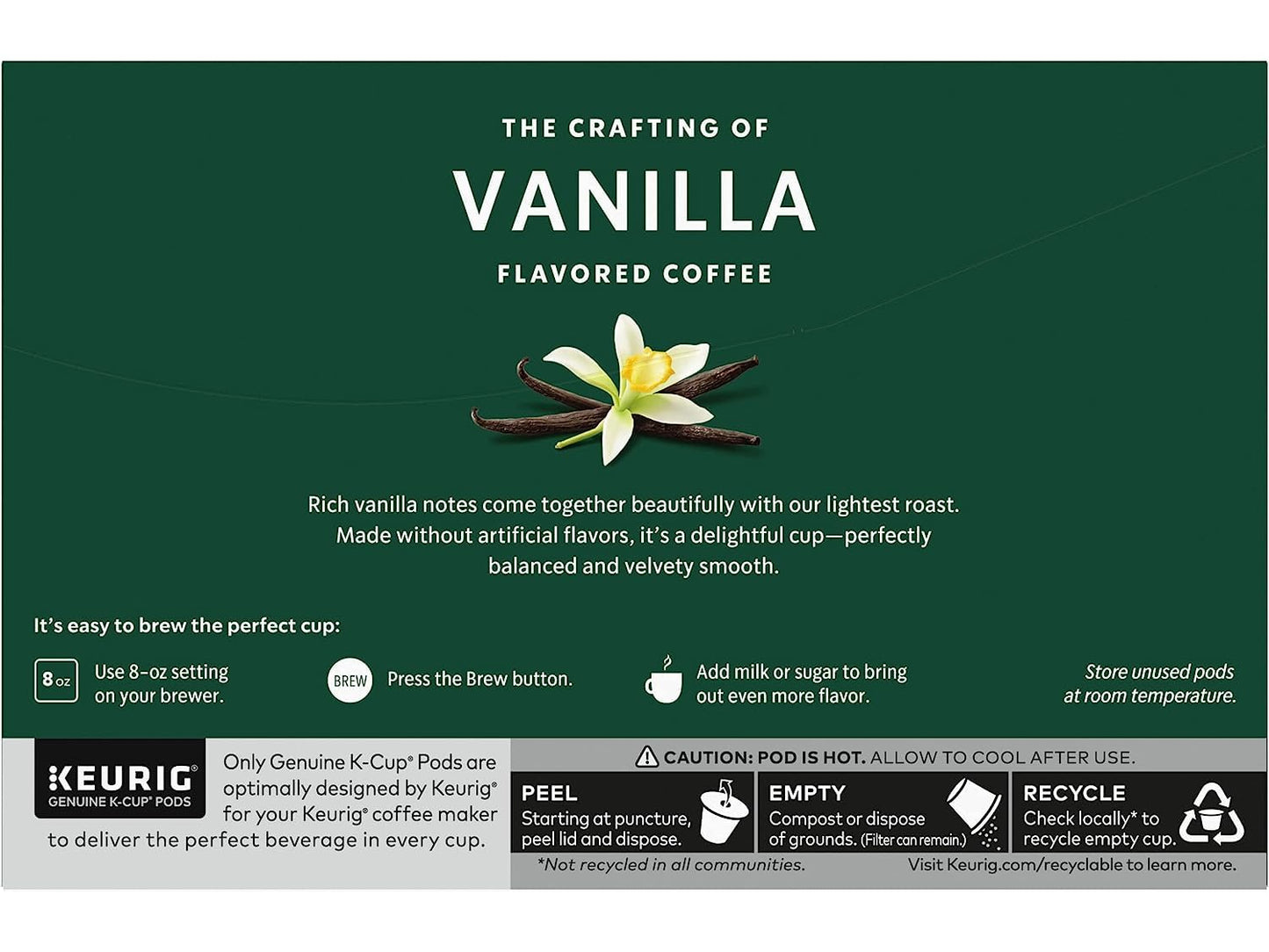 Starbucks K-Cup Coffee Pods, Naturally Flavored Coffee Variety Pack for Keurig Brewers, 100% Arabica, 1 Box (40 Pods)