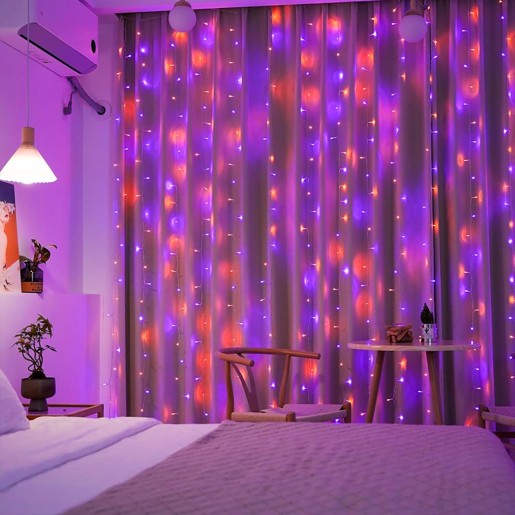 JMEXSUSS 300 LED Remote Control Christmas Curtain Lights, Plug in Fairy Curtain Lights Outdoor, Window Wall Hanging Curtain String Lights for Bedroom Backdrop Wedding Party Indoor Decor, Warm White
