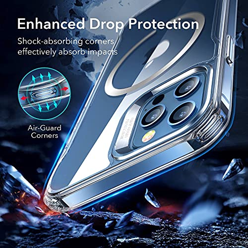 ESR for iPhone 16 Pro Max Case, Compatible with MagSafe, Shockproof Military-Grade Protection, Magnetic Phone Case for iPhone 16 Pro Max, Classic Hybrid Case (HaloLock), Clear