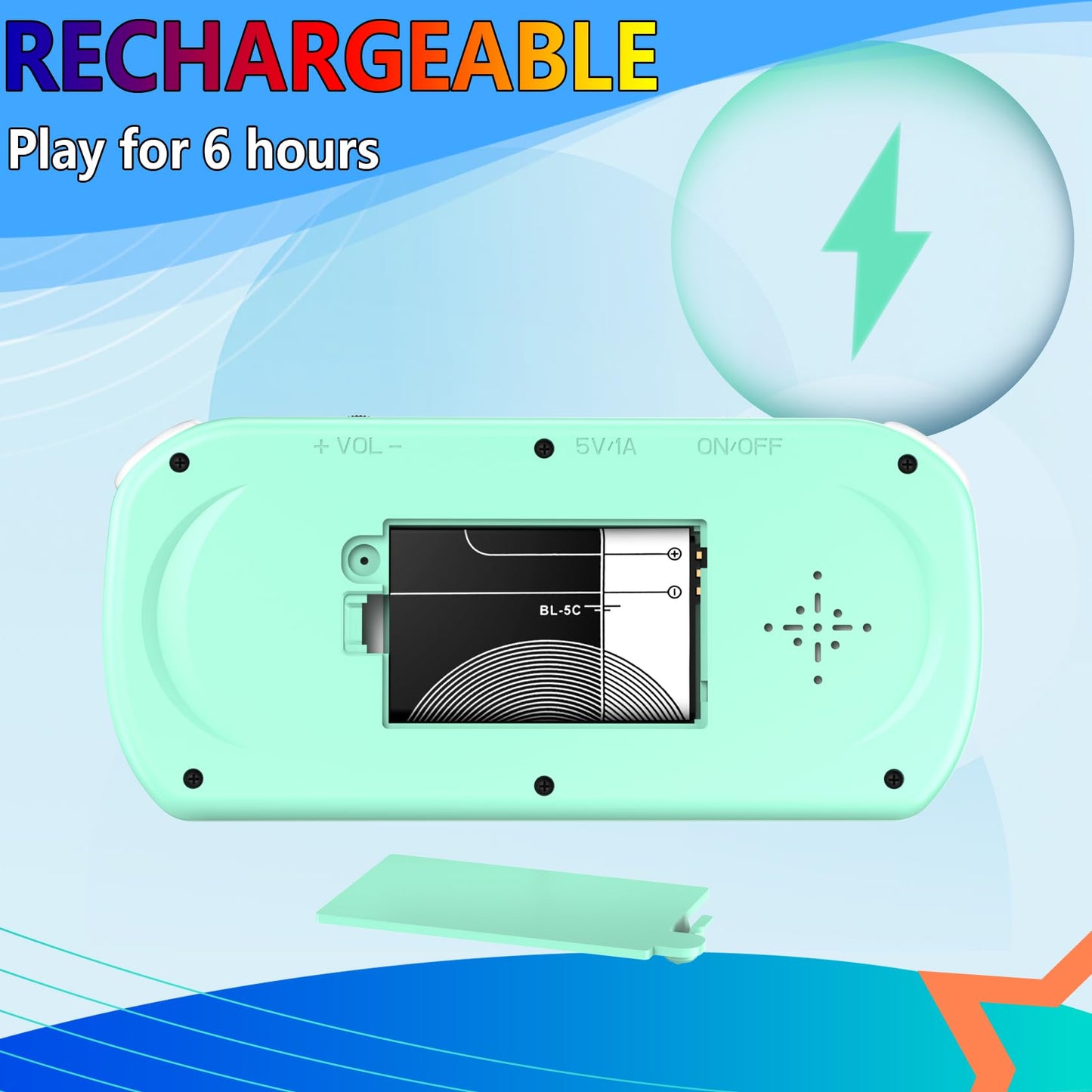 Handheld Game Console for Kids Preloaded 218 Retro Video Games, Portable Gaming Player with Rechargeable Battery 3.0" LCD Screen, Mini Arcade Electronic Toy Gifts for Boys Girls, Blue