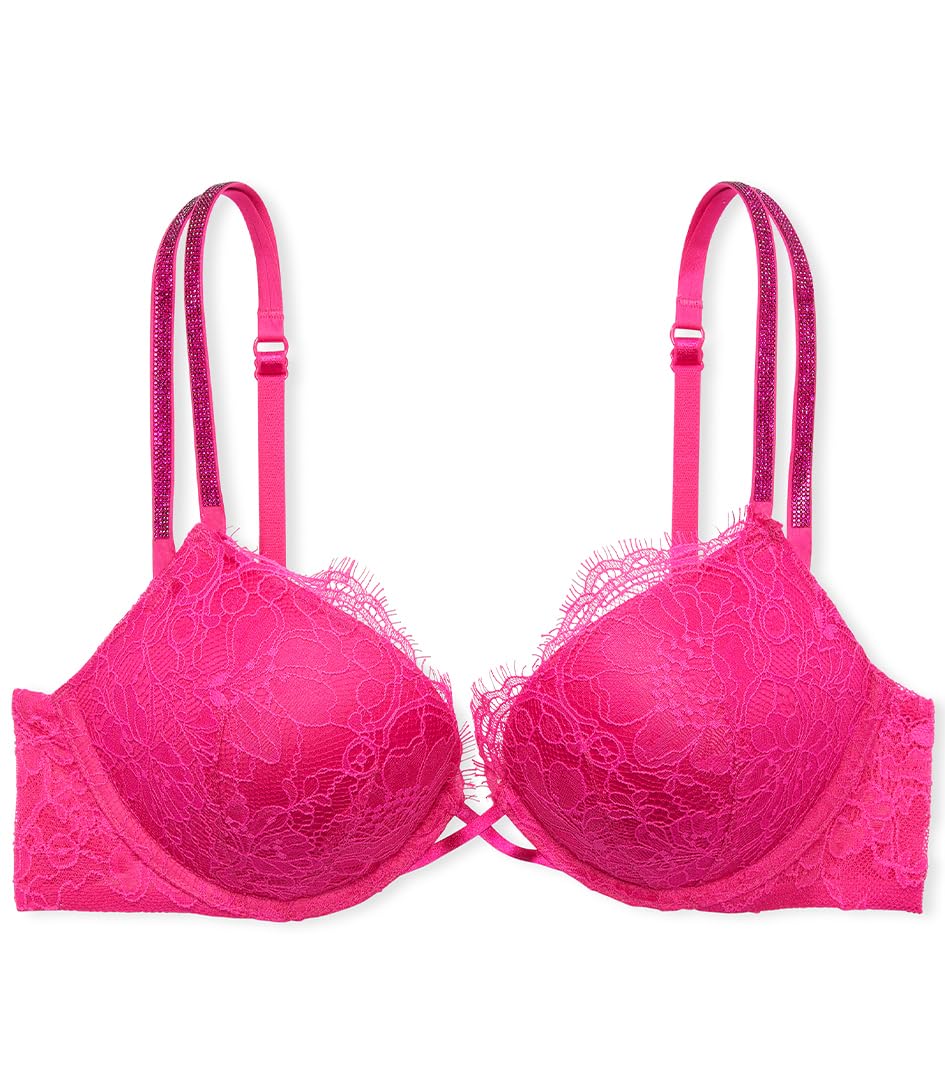Victoria's Secret Women's Very Sexy Bombshell Adds-2-Cups Push Up Double Shine Strap Bra, Bras for Women (32A-38DDD)