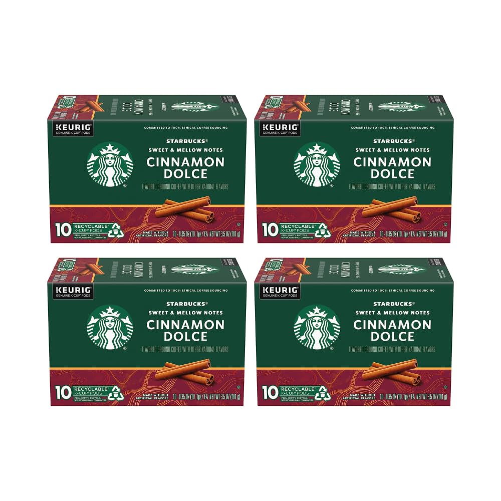 Starbucks K-Cup Coffee Pods, Naturally Flavored Coffee Variety Pack for Keurig Brewers, 100% Arabica, 1 Box (40 Pods)