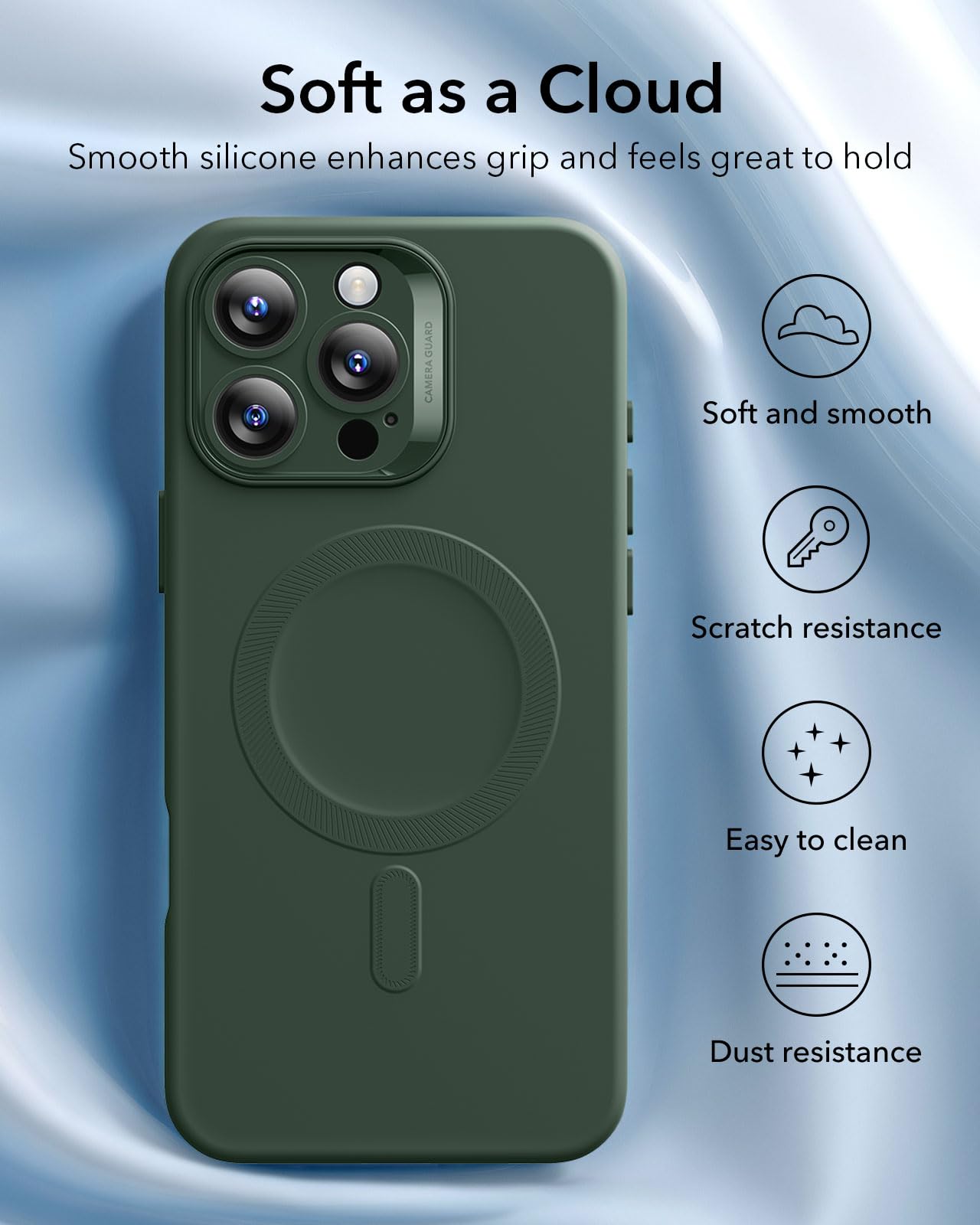 ESR for iPhone 16 Pro Max Case, Compatible with MagSafe, Shockproof Military-Grade Protection, Magnetic Phone Case for iPhone 16 Pro Max, Classic Hybrid Case (HaloLock), Clear