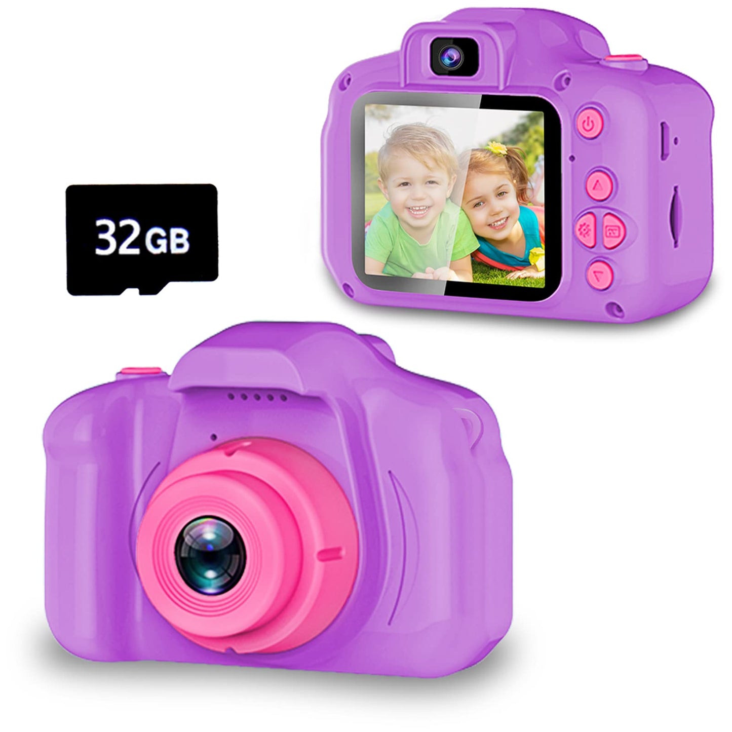 Seckton Upgrade Kids Selfie Camera, Christmas Birthday Gifts for Boys Age 3-9, HD Digital Video Cameras for Toddler, Portable Toy for 3 4 5 6 7 8 Year Old Boy with 32GB SD Card-Navy Blue