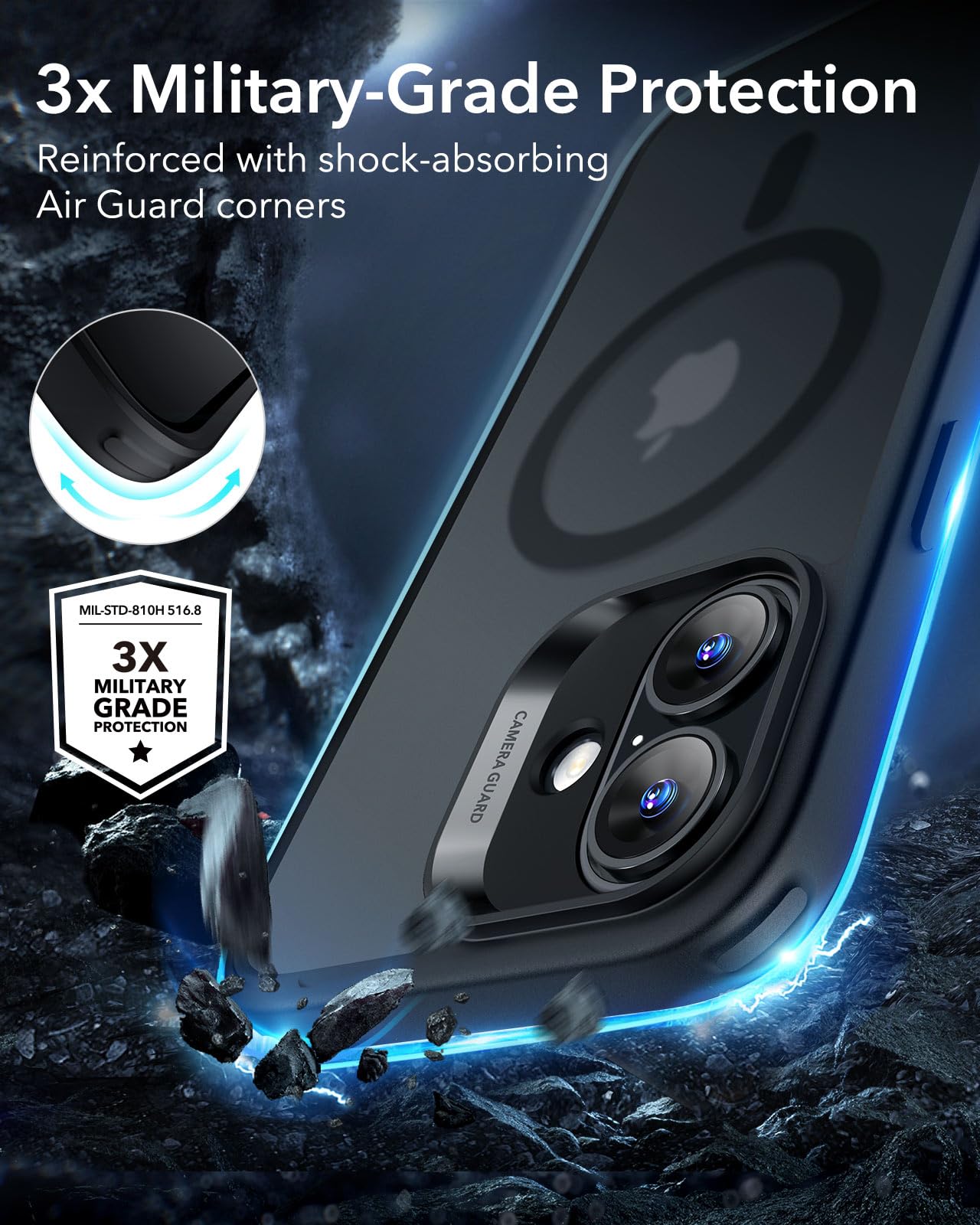 ESR for iPhone 16 Pro Max Case, Compatible with MagSafe, Shockproof Military-Grade Protection, Magnetic Phone Case for iPhone 16 Pro Max, Classic Hybrid Case (HaloLock), Clear