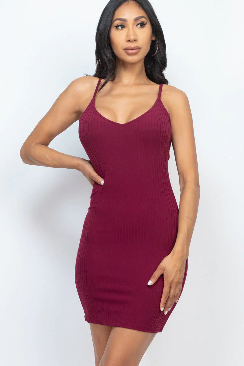 Ribbed Cami Bodycon Dress (CAPELLA)