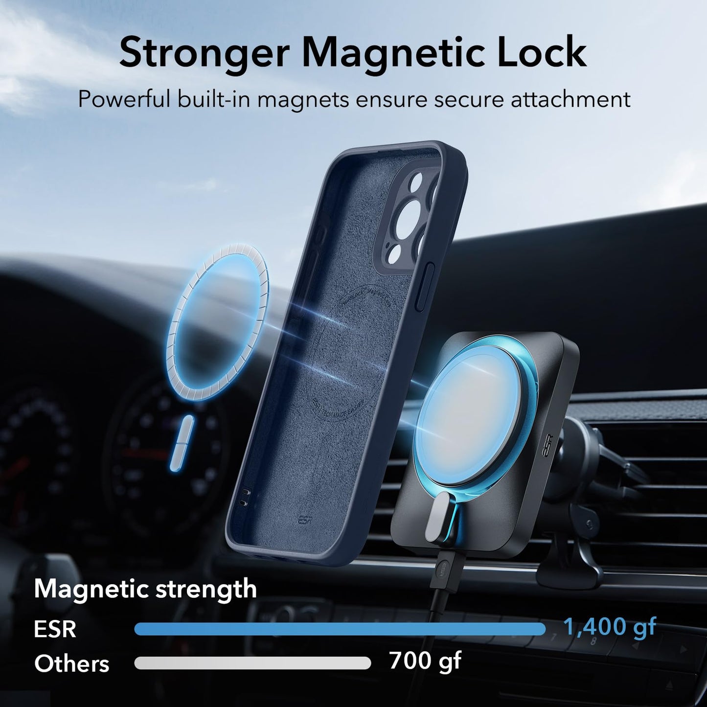 ESR for iPhone 16 Pro Max Case, Compatible with MagSafe, Shockproof Military-Grade Protection, Magnetic Phone Case for iPhone 16 Pro Max, Classic Hybrid Case (HaloLock), Clear