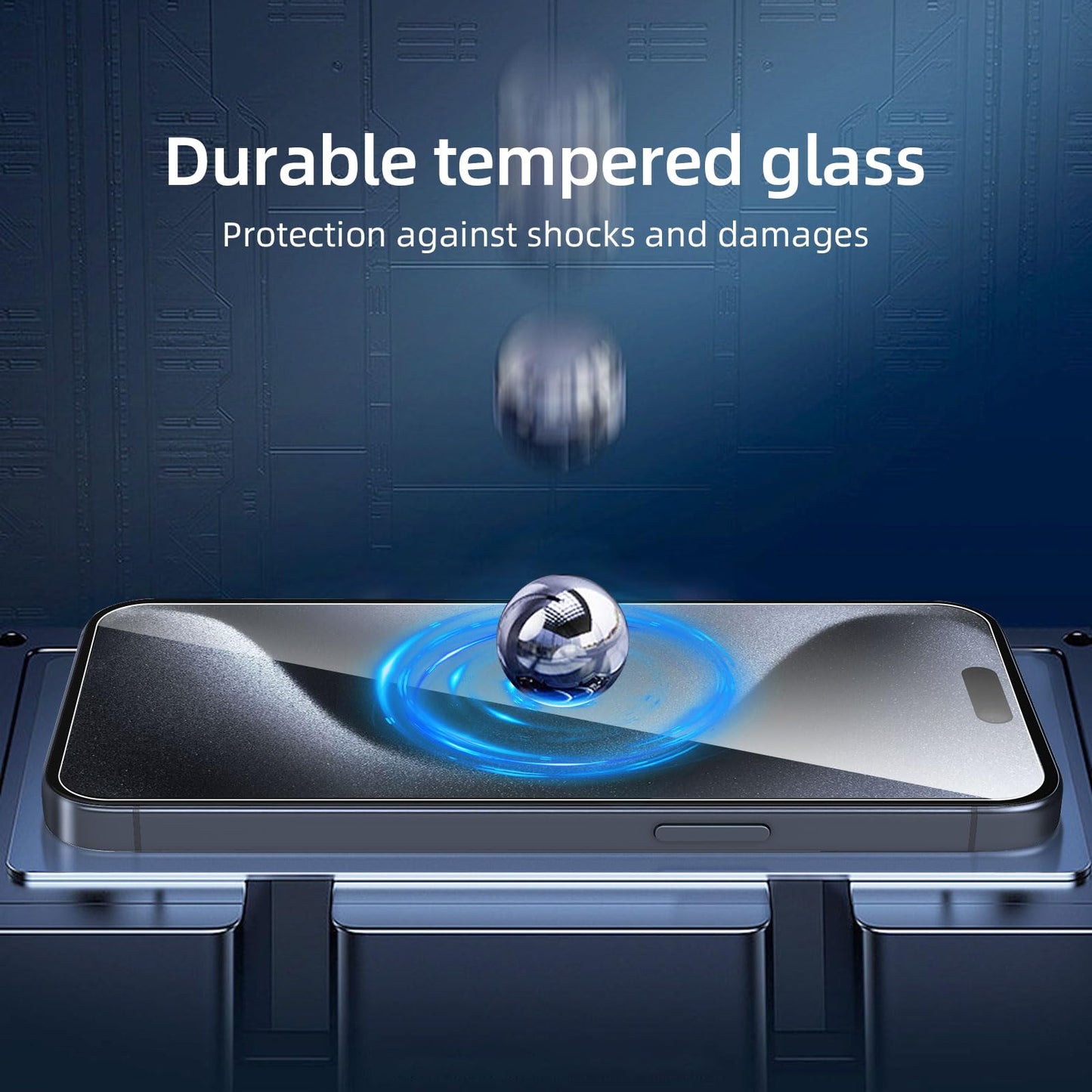 NEW'C 3 Pack Designed for iPhone 16, iPhone 15, iPhone 15 Pro (6.1 inches) Screen Protector Tempered Glass,Case Friendly Ultra Resistant