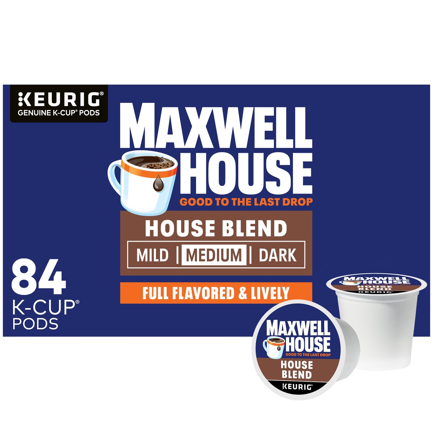 Maxwell House House Blend Medium Roast K-Cup Coffee Pods (84 ct Box)