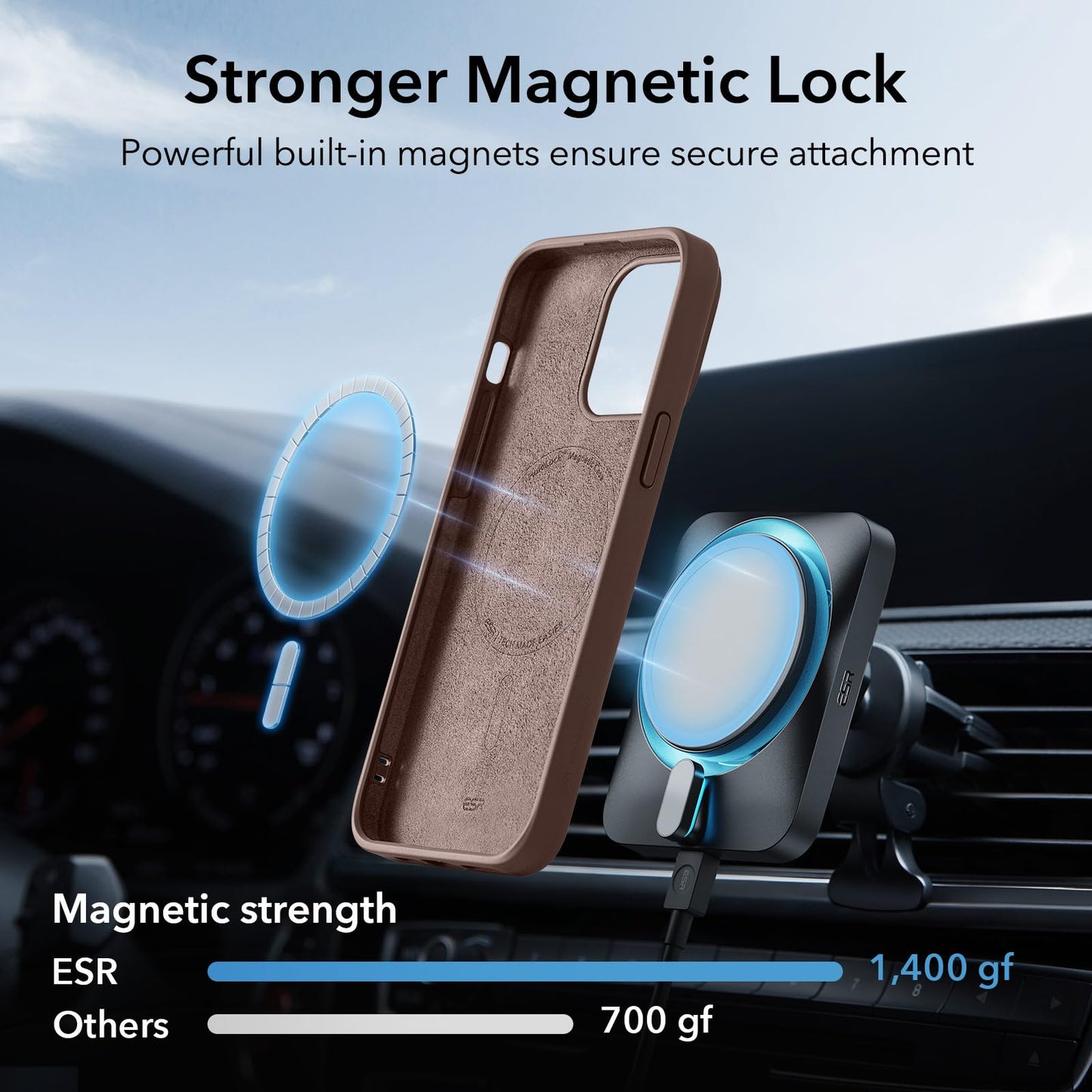 ESR for iPhone 16 Pro Max Case, Compatible with MagSafe, Shockproof Military-Grade Protection, Magnetic Phone Case for iPhone 16 Pro Max, Classic Hybrid Case (HaloLock), Clear