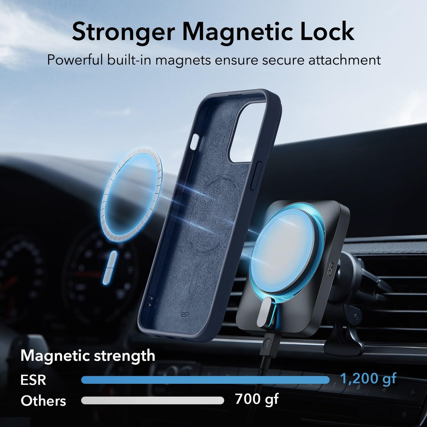 ESR for iPhone 16 Pro Max Case, Compatible with MagSafe, Shockproof Military-Grade Protection, Magnetic Phone Case for iPhone 16 Pro Max, Classic Hybrid Case (HaloLock), Clear