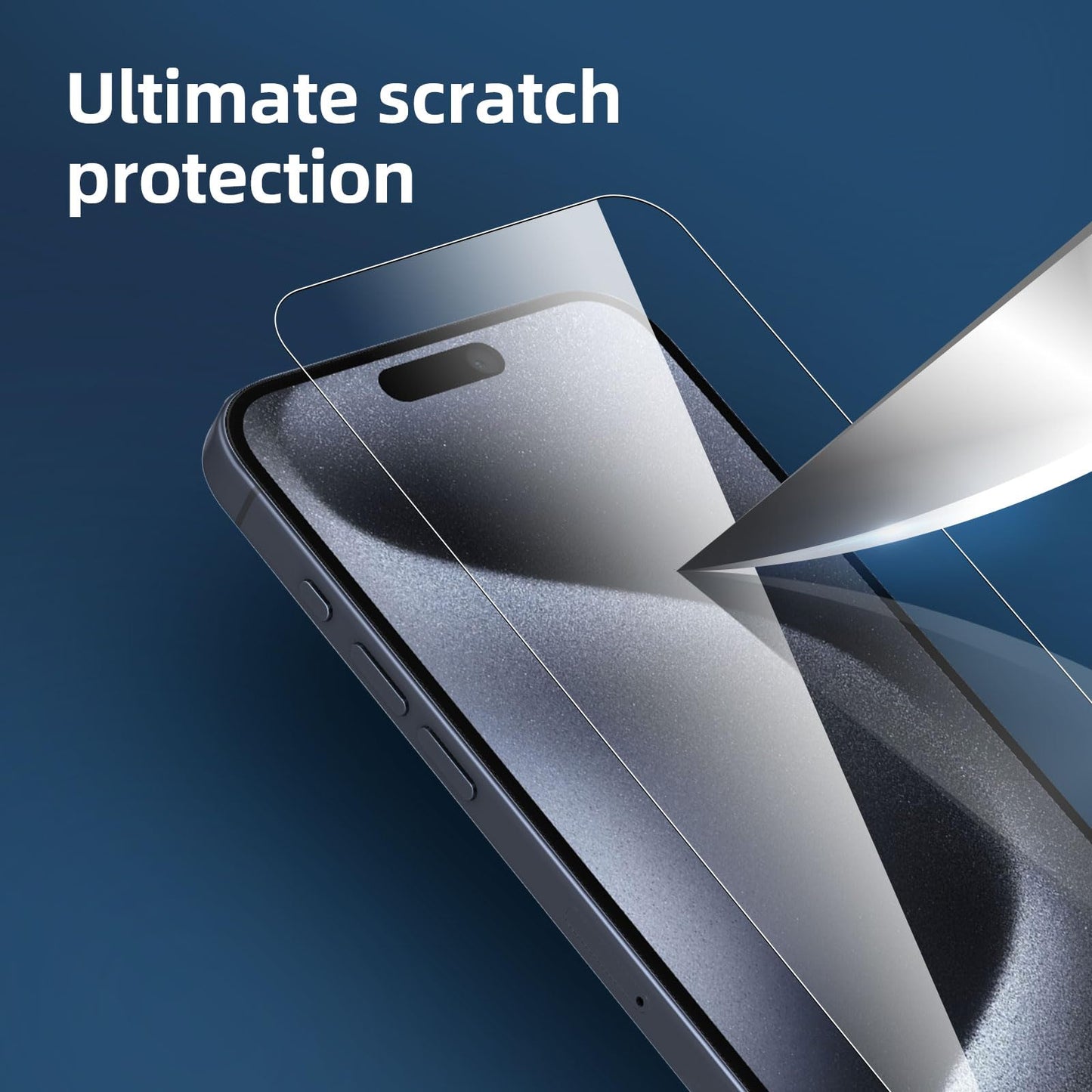 NEW'C 3 Pack Designed for iPhone 16, iPhone 15, iPhone 15 Pro (6.1 inches) Screen Protector Tempered Glass,Case Friendly Ultra Resistant