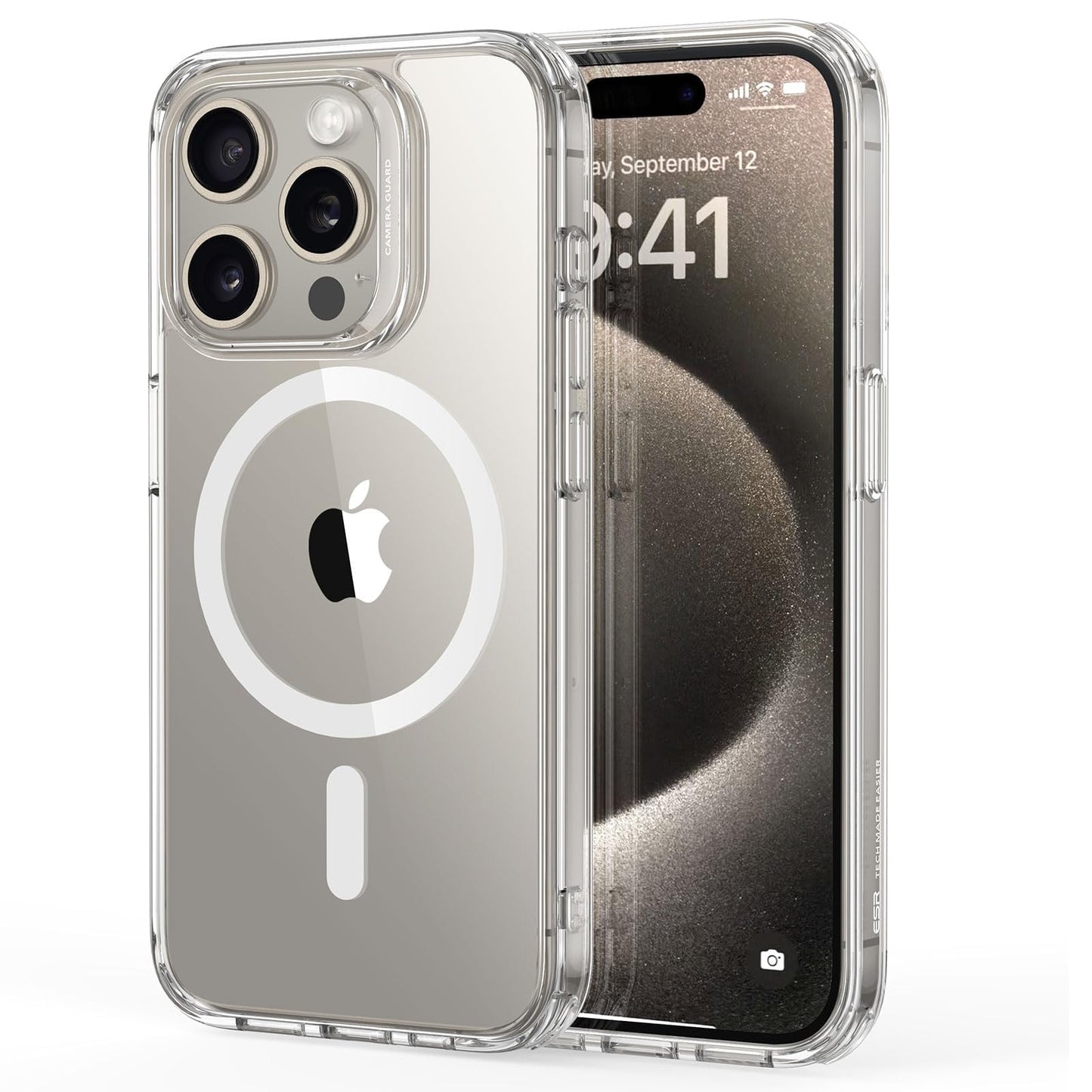 ESR for iPhone 16 Pro Max Case, Compatible with MagSafe, Shockproof Military-Grade Protection, Magnetic Phone Case for iPhone 16 Pro Max, Classic Hybrid Case (HaloLock), Clear