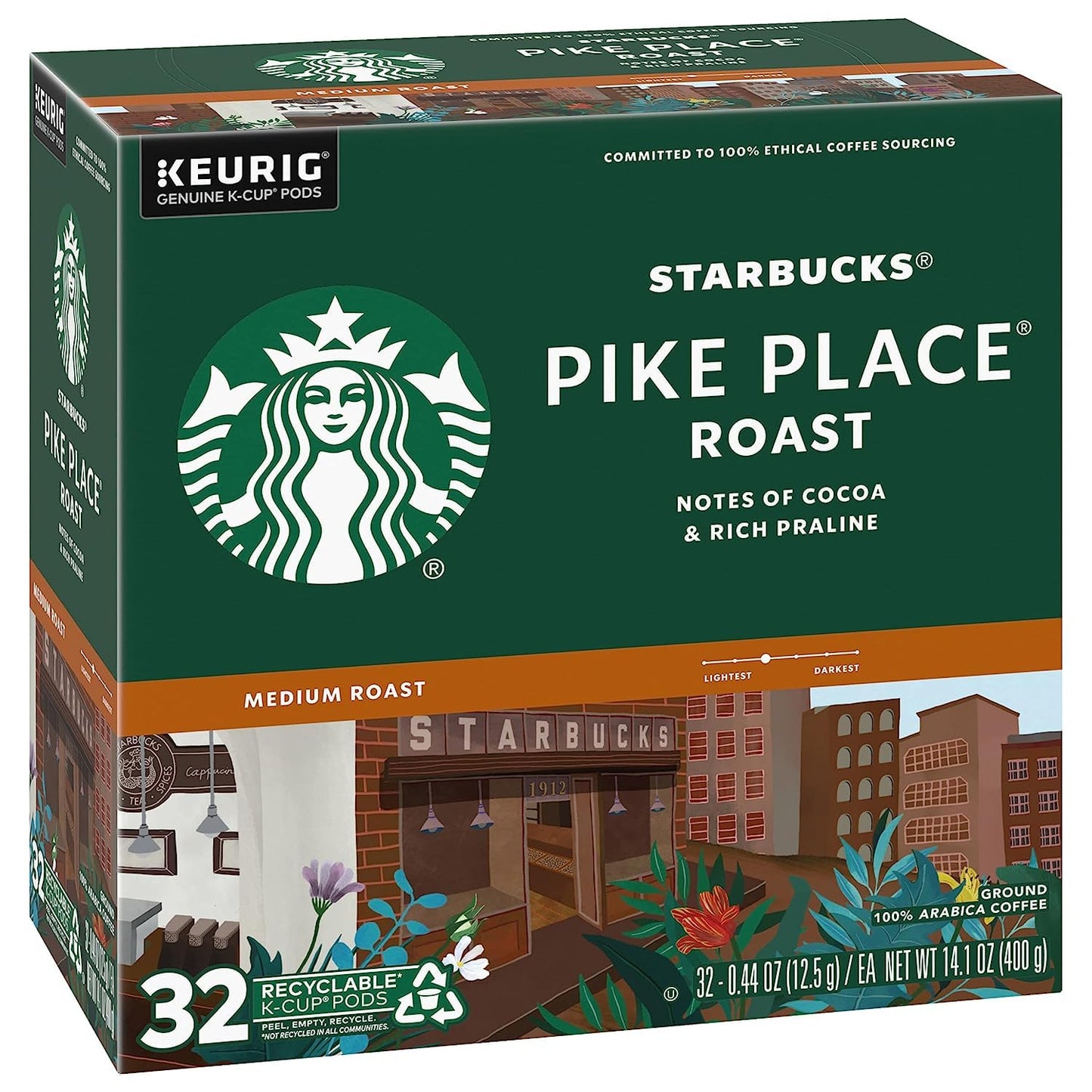 Starbucks K-Cup Coffee Pods, Naturally Flavored Coffee Variety Pack for Keurig Brewers, 100% Arabica, 1 Box (40 Pods)