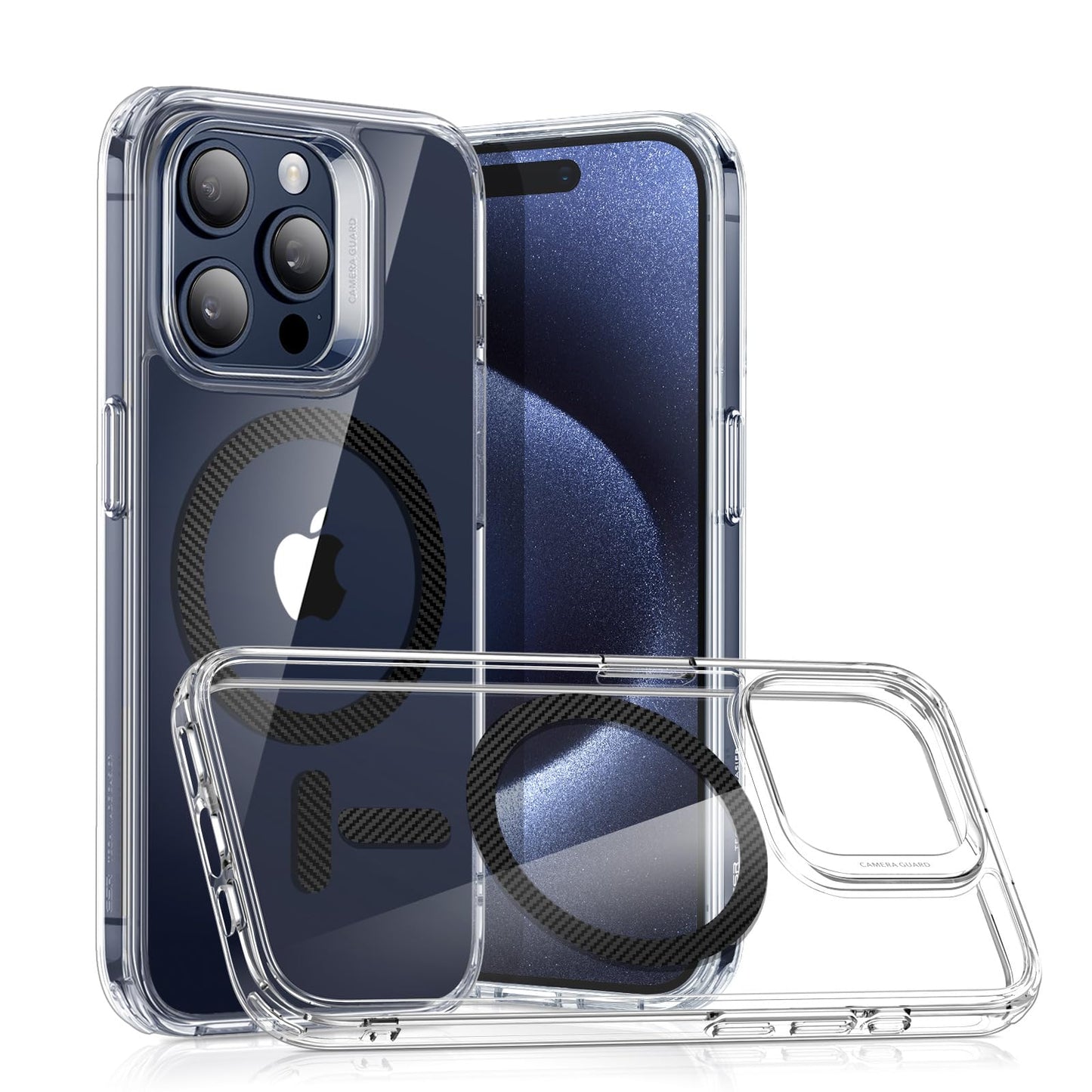 ESR for iPhone 16 Pro Max Case, Compatible with MagSafe, Shockproof Military-Grade Protection, Magnetic Phone Case for iPhone 16 Pro Max, Classic Hybrid Case (HaloLock), Clear