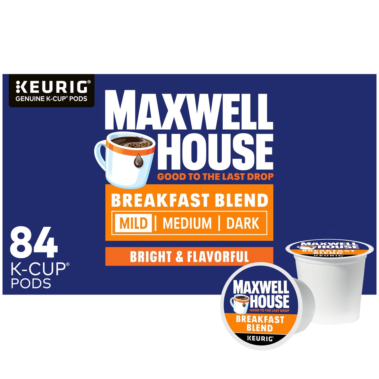 Maxwell House House Blend Medium Roast K-Cup Coffee Pods (84 ct Box)