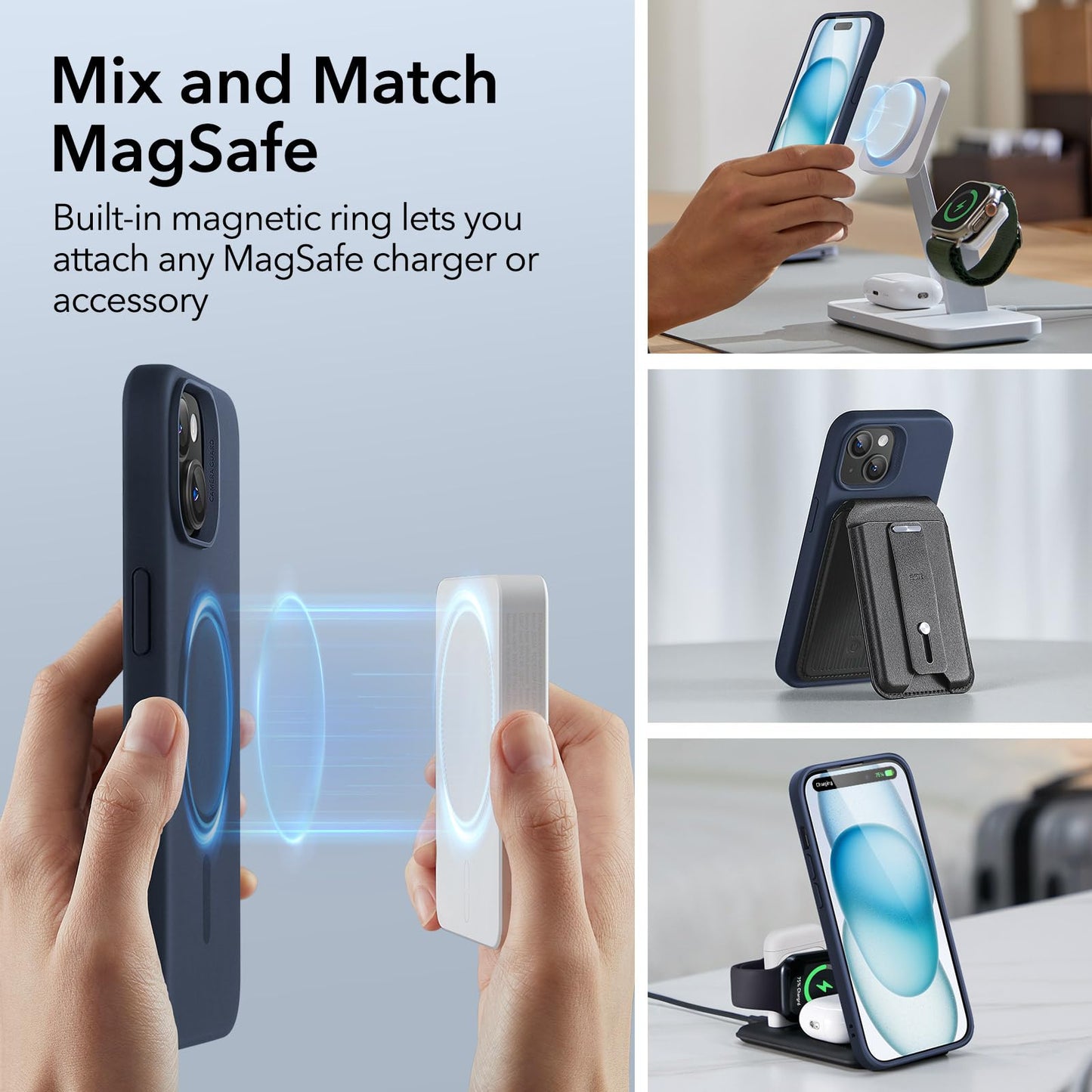 ESR for iPhone 16 Pro Max Case, Compatible with MagSafe, Shockproof Military-Grade Protection, Magnetic Phone Case for iPhone 16 Pro Max, Classic Hybrid Case (HaloLock), Clear