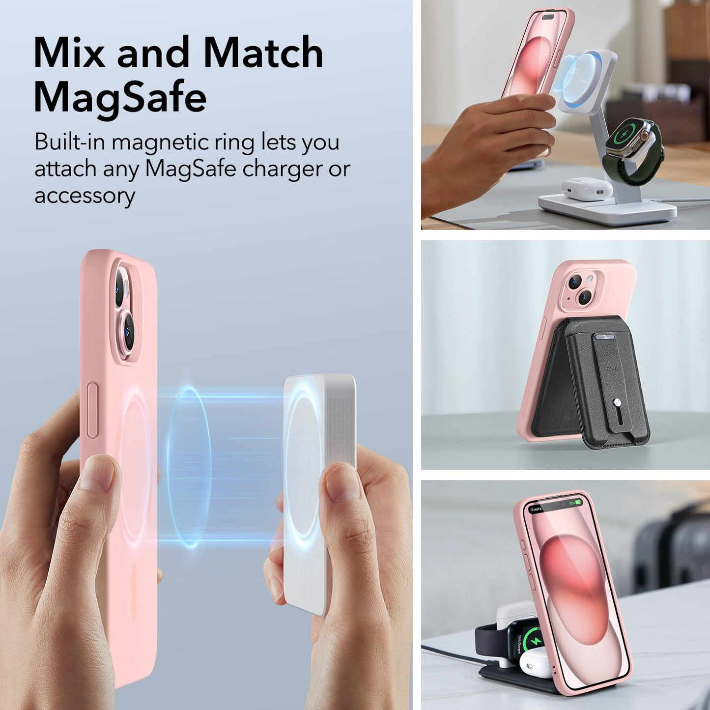 ESR for iPhone 16 Pro Max Case, Compatible with MagSafe, Shockproof Military-Grade Protection, Magnetic Phone Case for iPhone 16 Pro Max, Classic Hybrid Case (HaloLock), Clear
