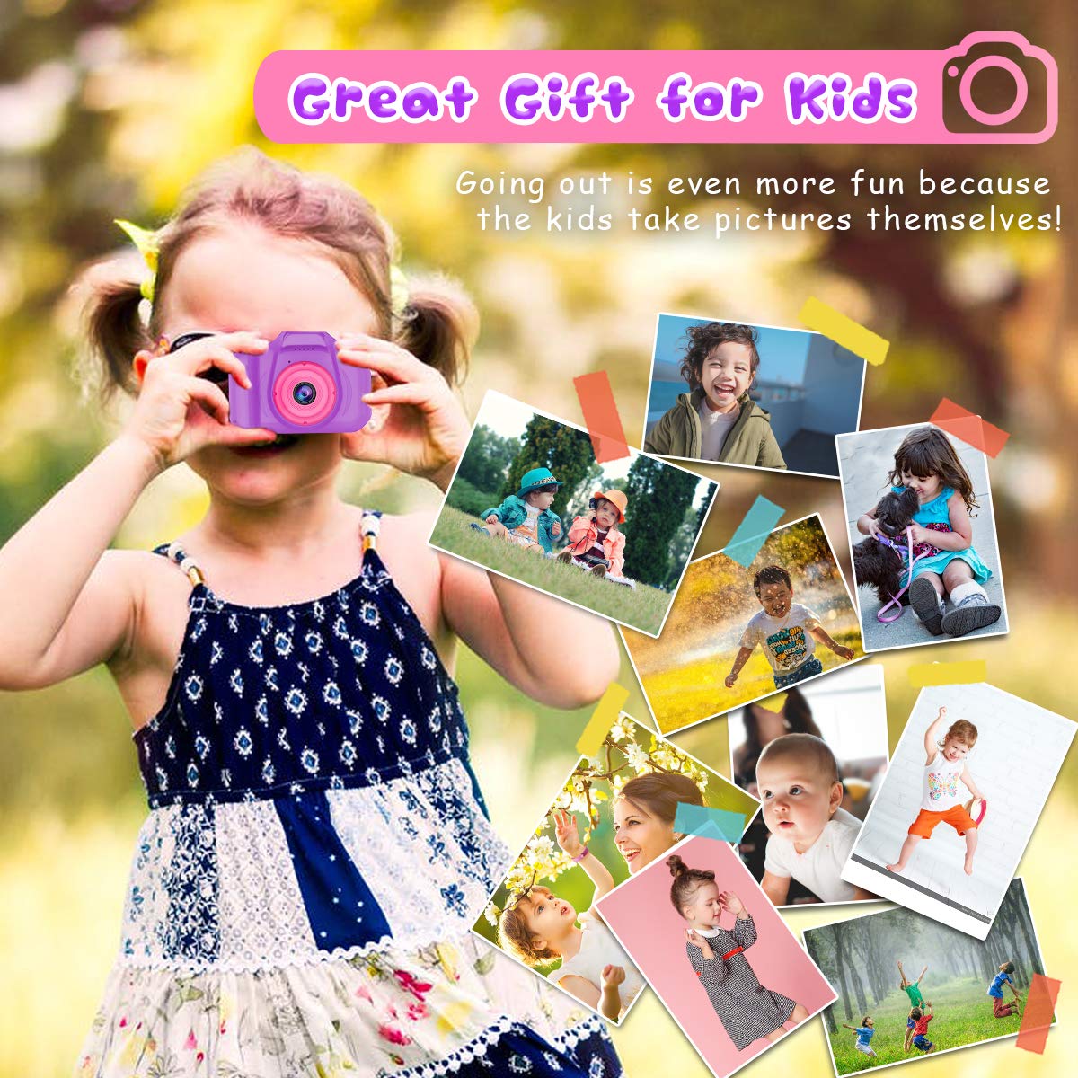 Seckton Upgrade Kids Selfie Camera, Christmas Birthday Gifts for Boys Age 3-9, HD Digital Video Cameras for Toddler, Portable Toy for 3 4 5 6 7 8 Year Old Boy with 32GB SD Card-Navy Blue