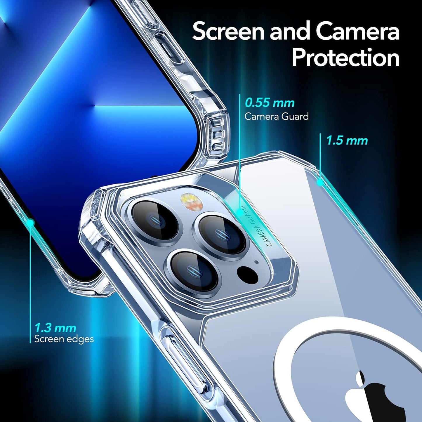 ESR for iPhone 16 Pro Max Case, Compatible with MagSafe, Shockproof Military-Grade Protection, Magnetic Phone Case for iPhone 16 Pro Max, Classic Hybrid Case (HaloLock), Clear