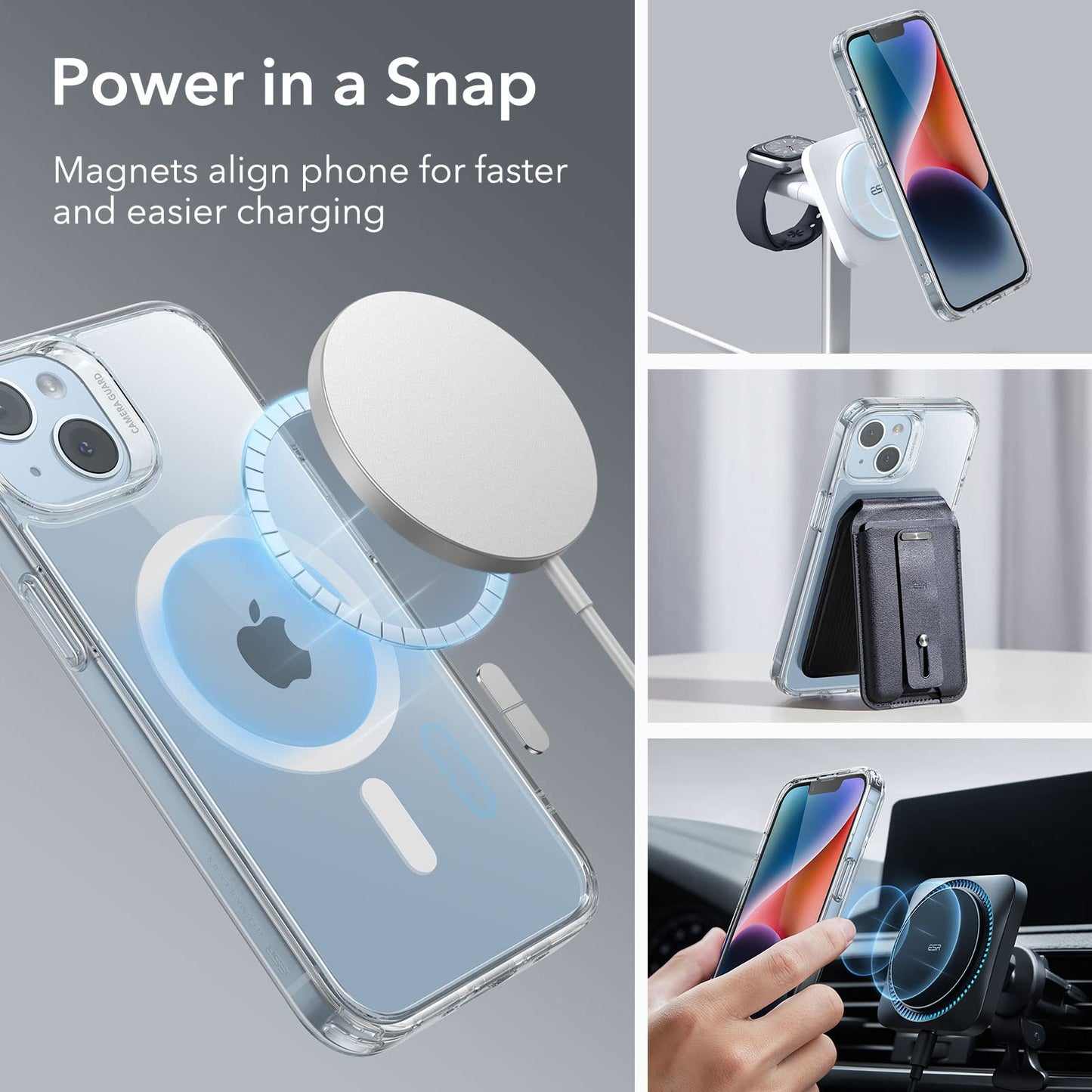 ESR for iPhone 16 Pro Max Case, Compatible with MagSafe, Shockproof Military-Grade Protection, Magnetic Phone Case for iPhone 16 Pro Max, Classic Hybrid Case (HaloLock), Clear