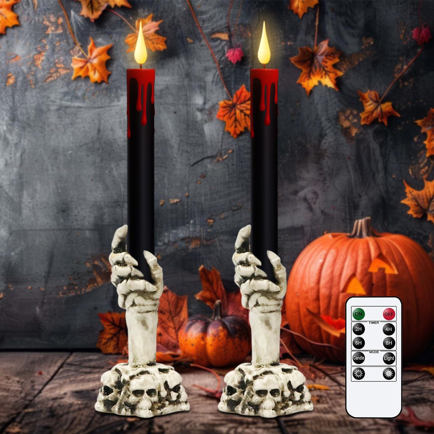 GenSwin Flameless Ivory Taper Candles Flickering with 10-Key Remote, Battery Operated Led Warm 3D Wick Light Window Candles Real Wax Pack of 6, Christmas Home Wedding Decor(0.78 X 9.64 Inch)