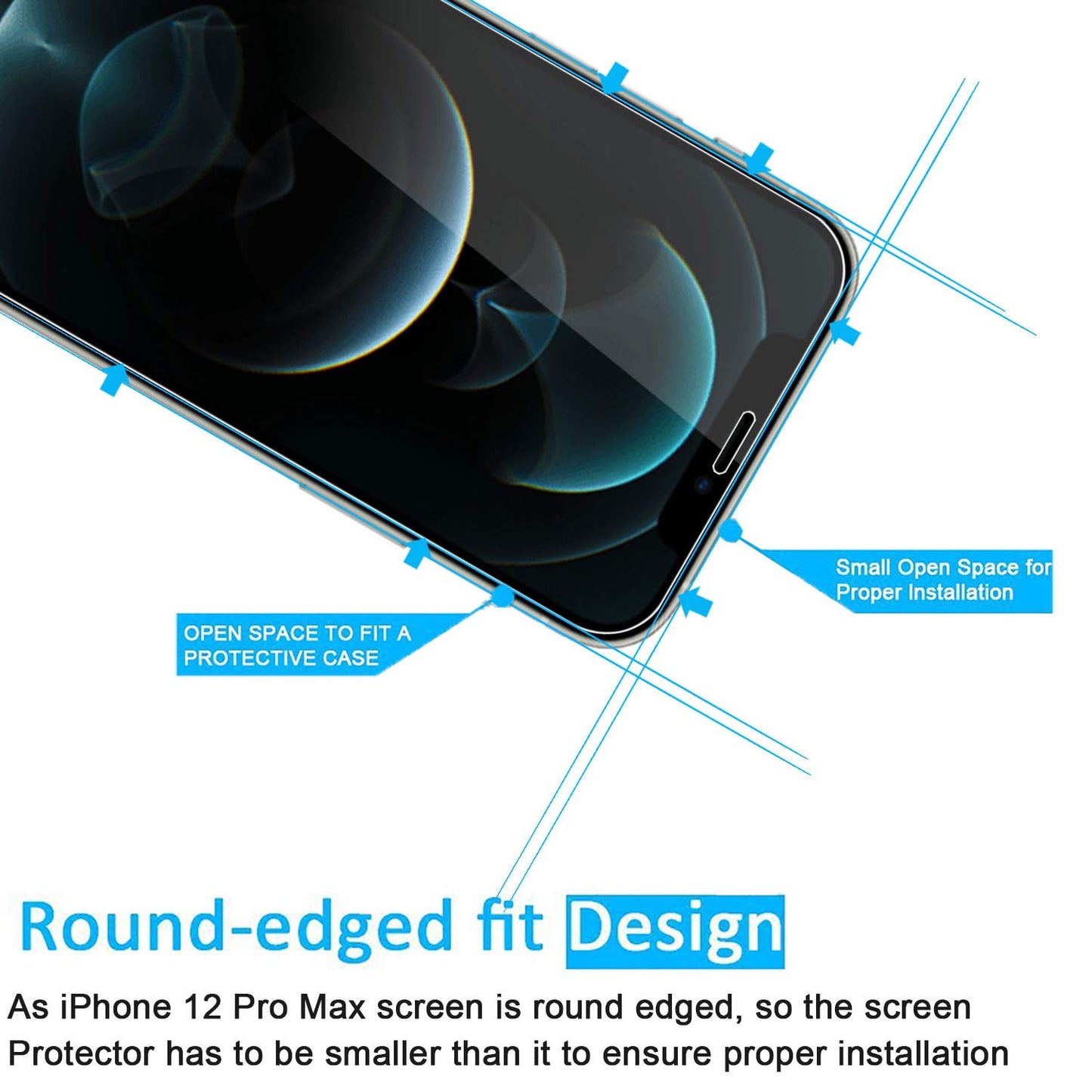 NEW'C 3 Pack Designed for iPhone 16, iPhone 15, iPhone 15 Pro (6.1 inches) Screen Protector Tempered Glass,Case Friendly Ultra Resistant