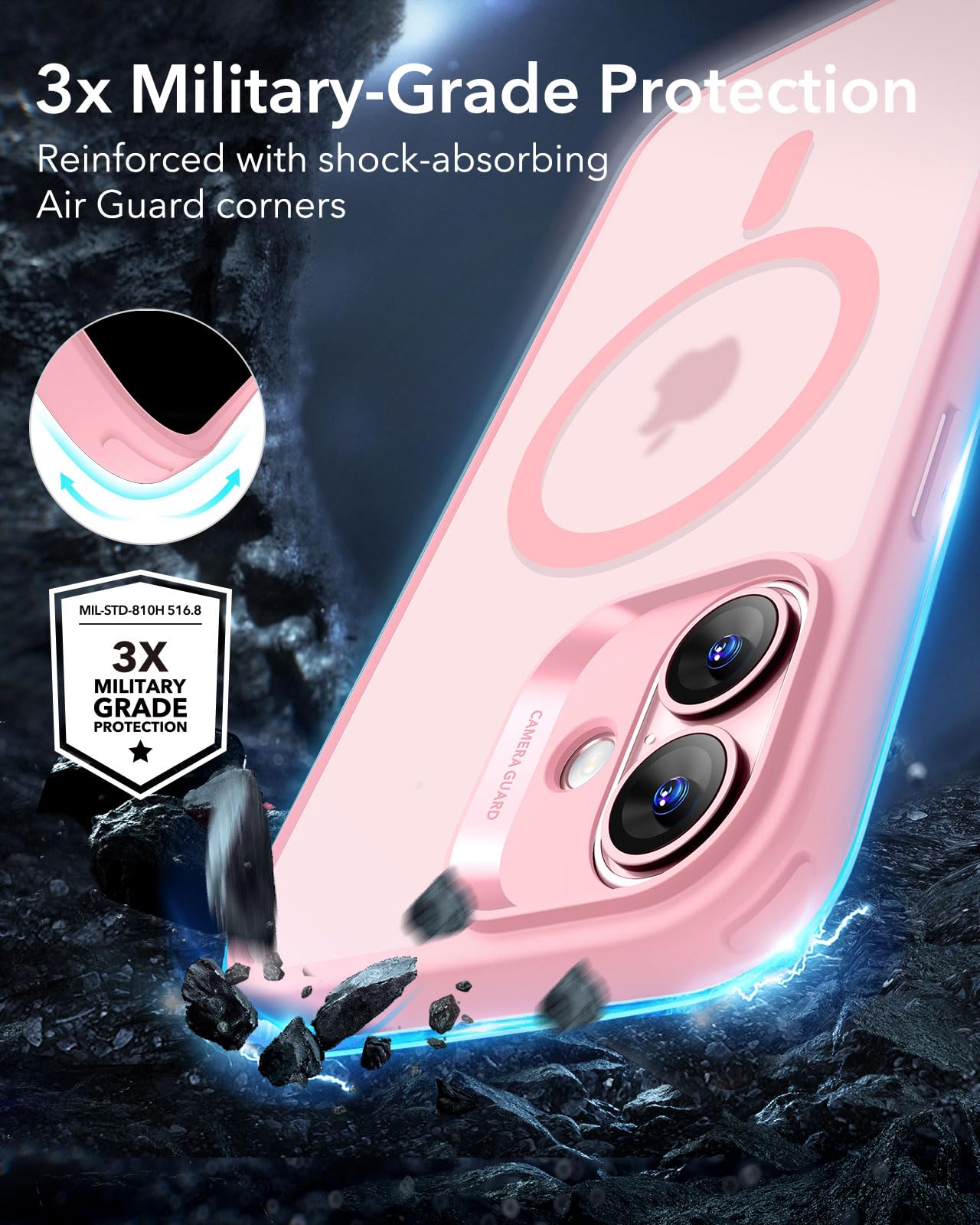 ESR for iPhone 16 Pro Max Case, Compatible with MagSafe, Shockproof Military-Grade Protection, Magnetic Phone Case for iPhone 16 Pro Max, Classic Hybrid Case (HaloLock), Clear