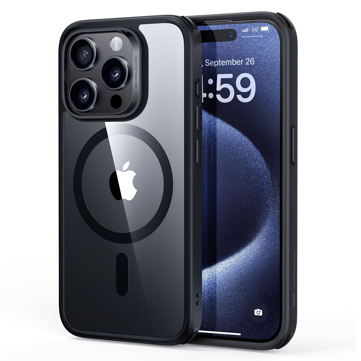 ESR for iPhone 16 Pro Max Case, Compatible with MagSafe, Shockproof Military-Grade Protection, Magnetic Phone Case for iPhone 16 Pro Max, Classic Hybrid Case (HaloLock), Clear
